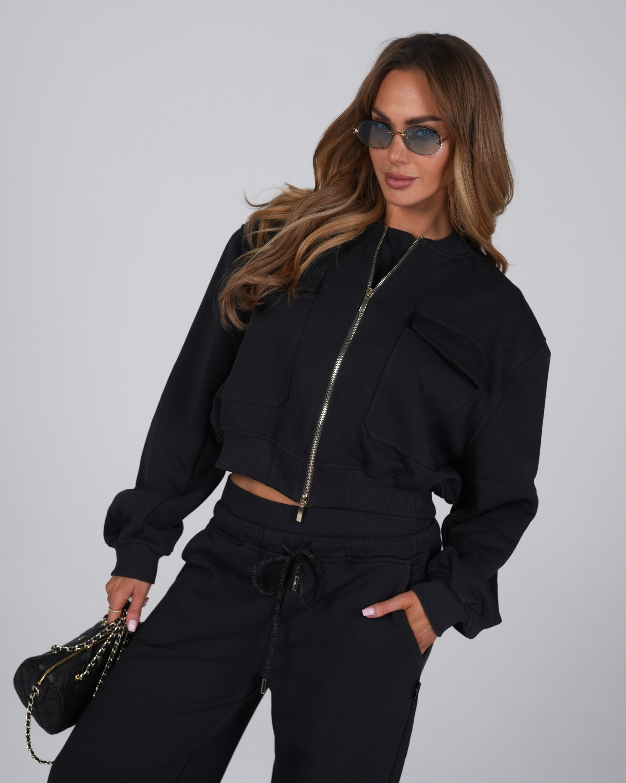 Bluza dresowa bomber - grafit